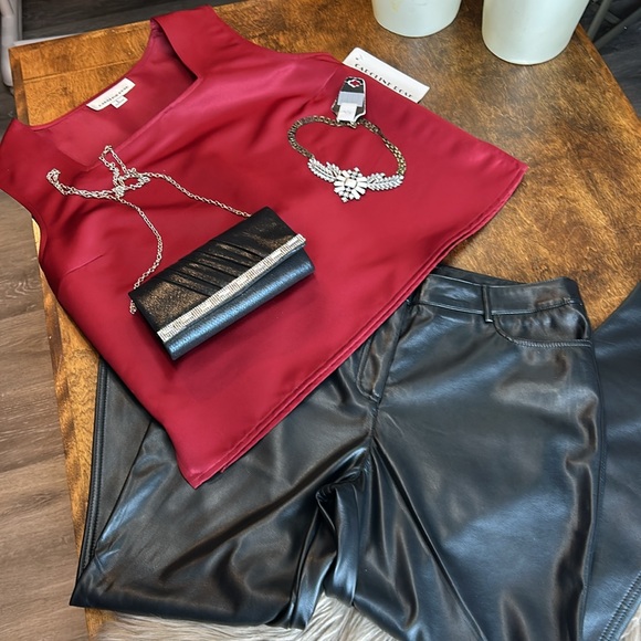 Faux leather pants size 10 NWOT - Picture 13 of 14